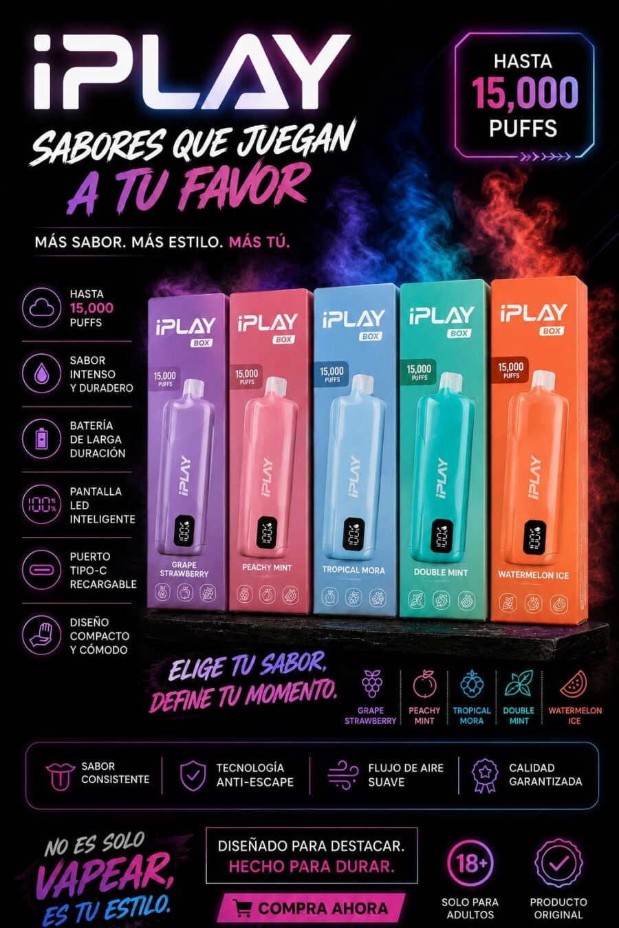 iPLAY box 15,000 puffs